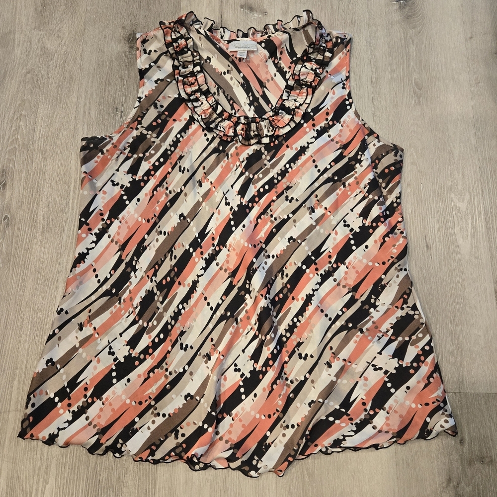 Dressbarn Sleeveless Ruffle Blouse Sz 22/24